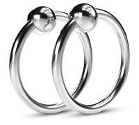 GULLAIIR Surgical Steel Piercing Ring, Ball Closure Hinged Segment Ring, Eyebrow Earrings Cartilage Piercing Jewellery (2Pcs Silver 1.2mmX8mm)