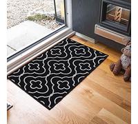 GULLAMBO Washable Door Mat Indoor - Non Slip Mat For Wooden Floor - Front Door Mat Inside Door Mat, Super Absorbent Dirt Trapper - Kitchen Indoor Door Mat Hallway Runner Rugs (Club Black, 40x60cm)