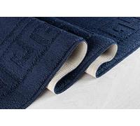 GULLAMBO Door Mat - Non Slip Door Mats Indoor Washable For Tiles Lino lamination Wood Flooring - Washable Front Door Mat Inside, Super Absorbent - Kitchen Door Mats Rugs (Navy Greek, 80cm x 150cm)