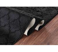 GULLAMBO Door Mat - Non Slip Mat For Tiles Lino lamination Wood Flooring - Washable Front Door Mat Inside, Super Absorbent Dirt Trapper - Kitchen Door Mats Rugs (Black Trellis,80cm x 150cm)