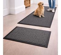 GULLAMBO Hallway Runner Rug Non Slip Rubber Backing - Heavy Duty Dirt Trapping Absorbent Carpet Runner for Hall, Kitchen, Entryway, Corridor | Low Profile Anti Slip Indoor Floor Mat | Easy to Clean