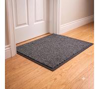 GULLAMBO Large Door Mats Indoor 90cm x 60cm Non Slip Front & Back Door Doormats, Rubber back Dirt & Dust trapper Barrier Mats for Large Entrances Grey