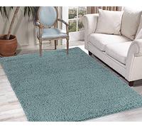 GULLAMBO Rugs Living Room - Easy to Clean Fluffy Area Rugs Lounge Bedroom, Hallway Office & Kitchen - Carpet Runner Large & Small OXFORD (45mm) (200x290cm, 912 Duck Egg)