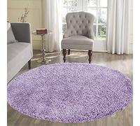 GULLAMBO Rugs Living Room - Easy to Clean Fluffy Area Rugs Lounge Bedroom, Hallway Office & Kitchen - Carpet Runner Large & Small OXFORD (45mm) (120x120cm, 912 Lilac)