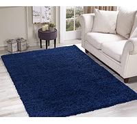 GULLAMBO Rugs Living Room - Easy to Clean Fluffy Area Rugs Lounge Bedroom, Hallway Office & Kitchen - Carpet Runner Large & Small OXFORD (45mm) (160x230cm, 912 Navy)