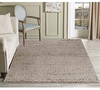 GULLAMBO Rugs Living Room - Easy to Clean Fluffy Area Rugs Lounge Bedroom, Hallway Office & Kitchen - Carpet Runner Large & Small OXFORD (45mm) (120x170cm, 912 Light Beige)