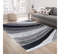 GULLAMBO Rugs Living Room Lounge - Easy to Clean Fluffy Area Rugs Bedroom, Office, Hallway & Kitchen - Bedroom Carpet Large & Small CALIFORNIA (50mm) (80x150cm, 620 Grey)
