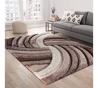 GULLAMBO Rugs Living Room Lounge - Easy to Clean Fluffy Area Rugs Bedroom, Office, Hallway & Kitchen - Bedroom Carpet Large & Small CALIFORNIA (50mm) (120x170cm, 640 Bronze)