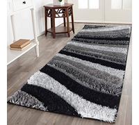 GULLAMBO Rugs Living Room Lounge - Easy to Clean Fluffy Area Rugs Bedroom, Office, Hallway & Kitchen - Bedroom Carpet Large & Small CALIFORNIA (50mm) (60x220cm, 620 Grey)