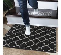 GULLAMBO Washable Door Mat Indoor 40cmx 60cm Black Non Slip indoor Mat For Floor - Front Doormats Inside Door Mat, Kitchen mats non slip waterproof washable Hallway Runner mats