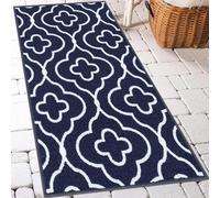 GULLAMBO Washable Door Mat Indoor - Non Slip For Wooden Floor Front Inside Mat, Super Absorbent Dirt Trapper Kitchen Hallway Runner Rugs (Club Navy, 67x220cm) (HV-4mm)