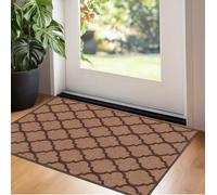 GULLAMBO Washable Door Mat Indoor - Non Slip Mat For Wooden Floor - Front Door Mat Inside Door Mat, Super Absorbent Dirt Trapper - Kitchen Indoor Door Mat Hallway Runner Rugs (Trellis Beige, 40x60cm)