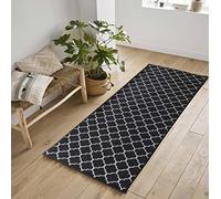 GULLAMBO Washable Door Mat - Non Slip Mat For Wooden Floor - Super Absorbent Dirt Trapper - Kitchen Indoor Hallway Runner Rugs (67x120, Black)