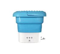 Gullermo Blue Portable Travel Washing Machine, Mini Folding Washing Machine Combo with Small Collapsible Drain Basket UK Plug