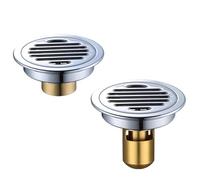 Gulley Grid Floor Drain Copper Bathroom Balcony Shower 10cm 12cm Electroplated Deodorizing Drainage Device(Red)