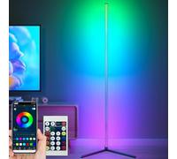 GullJee Corner Floor Lamp, RGB LED Floor Lamp with App & Remote Control, DIY Mode, Timer, 16 Million Colour Changing Standing Lamp, Dimmable Modern Mood Lighting for Living Room, Bedroom, Gaming Room
