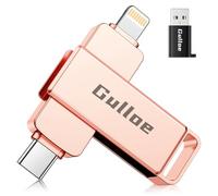 Gulloe 256GB Flash Drive Intended for iPhone, USB Memory Stick Storage for Photos and Videos Backup, Compatible with iPhone iPad Android PC, Plug and Play, No Application Required (Rose Gold)