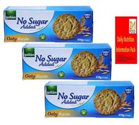 Gullon No Added Sugar Oaty Biscuits 410g Pack of 3, Perfect Healthy biscuits for diabetic diet, Available for Hampers on all Occasions with zamfoods (4 Bundle)