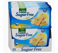 Gullon Sugar Free Biscuits | Healthy Snack Bulk Buy Biscuits Guilt-Free Crunchy Cookies Ideal with Tea, Coffee & Hot Chocolate Snack (12 Pack, Sugar Free Vanilla Flavour Wafer Biscuits)