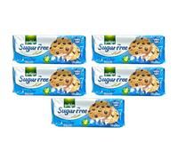 Gullon Sugar Free Choco Chip Biscuits 125g | Source of Fibre | Product From Spain | Chocolate Chip Biscuits (Sugar Free Chip Choco 125g, 5 Pack)
