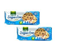 Gullon Sugar Free Choco Chip Biscuits 125g | Source of Fibre | Product From Spain | Chocolate Chip Biscuits (Sugar Free Chip Choco 125g, 2 Pack)