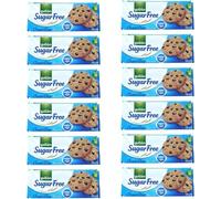 Gullon Sugar Free Chocolate chip biscuits cookies 125g, Sugar free snack is great choice for diabetics Gift for family and friends (125g (Pack of 12))