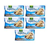 Gullon Sugar Free Chocolate Wafer 180g | Not A Reduced calorie Food | Kid Friendly Snack | Product From Spain | Healthy Twist To A Classical Taste (Sugar Free Chocolate Wafers 180g, 5 Pack)