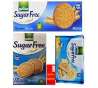 Gullon Sugar Free Cookie Biscuits Selection 3 Boxes Vanilla Wafers, Digestives, Maria, Diabetic Multipack Friendly Gift box for friend & Family on christmas, mothers & father day. (1 Bundle)