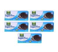 Gullon Sugar Free Dark Choc Digestive Biscuits 270g | High In Fibre | Chocolate Flavour | Promotes Healthy Digestion | Zero Trans Fat | Delicious Snack (Dark Choc Digestive 270g, 5 Pack)
