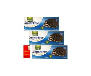 Gullon Sugar free Dark Choc Digestive Biscuits 270g, I Pack of 3 I perfect for gifting for him & her, diabetic friendly biscuits on christmas,