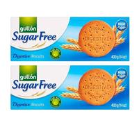 Gullon Sugar Free Digestive Biscuits 400g | Whole Grain Wheat Meal | Healthy and Delicious Breakfast Snack Biscuits | Product From Spain | High in Fiber (Original Digestives 400g, 2 Pack)