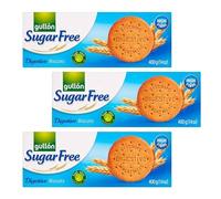 Gullon Sugar Free Digestive Biscuits 400g | Whole Grain Wheat Meal | Healthy and Delicious Breakfast Snack Biscuits | Product From Spain | High in Fiber (Original Digestives 400g, 3 Pack)
