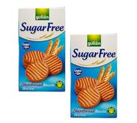 Gullon Sugar Free Shortbread Biscuits 330g | Source of Fibre | Whole Grain Wheat | Product From Spain | High Oleic Sunflower Oil (Sugar Free Shortbread 330g, 2 Pack)
