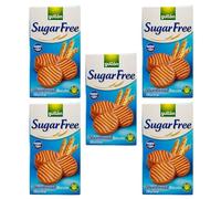 Gullon Sugar Free Shortbread Biscuits 330g | Source of Fibre | Whole Grain Wheat | Product From Spain | High Oleic Sunflower Oil (Sugar Free Shortbread 330g, 5 Pack)