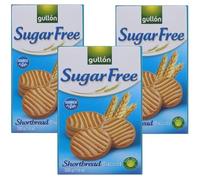 Gullon Sugar Free Shortbread Biscuits 330g, Vegan Diabetic Friendly | High in Fibre | Sugar Free Biscuits For Diabetics | Available for Hamper on Christmas, Mothers & Fathers Day (3 Packs)