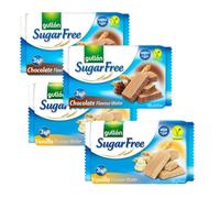 Gullón Sugar Free Wafer Biscuits (Variety Pack, 2 Chocolate + 2 Vanilla)