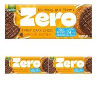 Gullon Zero No Added Sugar Dark Chocolate Ginger Oaties 285g (Pack of 3)