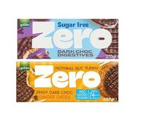 Gullon Zero - Sugar FREE Biscuits Variety - Slimms, Cookies, Digestive, Oat Biscuit - Pick Your Flavour (Dark Choc Digestives & Zingy Dark Choc Oaties)