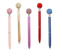 Gullor 5PCS Diamond Ball Retractable Ballpoint Pen, Bling Metal Ballpoint Pens, Multicolor A