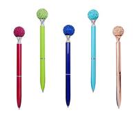 Gullor 5PCS Diamond Ball Retractable Ballpoint Pen, Bling Metal Ballpoint Pens, Multicolor B