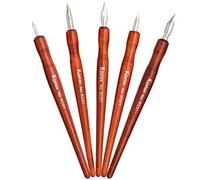 Gullor 5PCS Wooden Comic Pen Nib Holders, Dip Pen, 5 Comic Pen Nibs in Different Sizes
