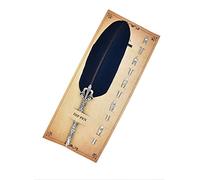 Gullor Calligraphy Feather Quill Pen and 5 Calligraphy Nibs for Beginners Kids Calligraphy Writing Quill Dip Pen Set, Navy