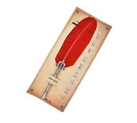 Gullor Calligraphy Feather Quill Pen and 5 Calligraphy Nibs for Beginners Kids Calligraphy Writing Quill Dip Pen Set, Red