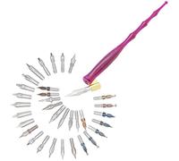 Gullor Calligraphy Pens Set - Resin Dip Pen Handcrafted Calligraphy Set with 33 Nibs, Purple