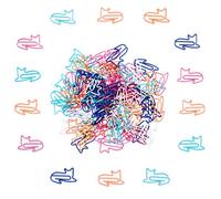 Gullor Cute Paper Clips Assorted Colors, Cat Shape Paper Clips, Cat Gifts for Cat Lovers, Cute Cat Office Supplies, 50 PCS