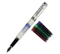 Gullor Jinhao 950 Blue and White Porcelain Sailboat with Gift Box and Ink cartridges