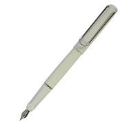 Gullor Jinhao Metal Fountain Pen 599, U Type Silver Trim, White