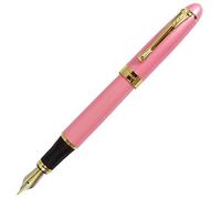 Gullor Jinhao X450 Fountain Pen, Gold Trim, Medium Nib, Pink
