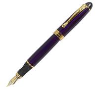Gullor Jinhao X450 Fountain Pen, Gold Trim, Medium Nib, Purple