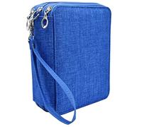 Gullor Large Capacity 3 Layers Pencil Bag Pencil Holder Organizer - 78 Slots for Colored Pencils, Blue